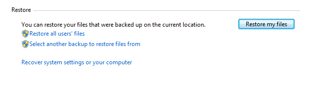 restore my files