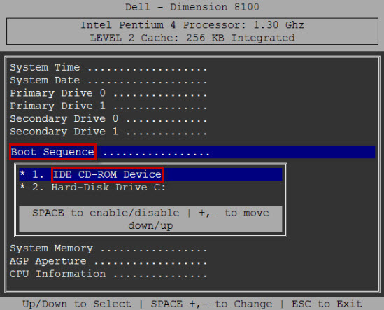 Dell bios menu