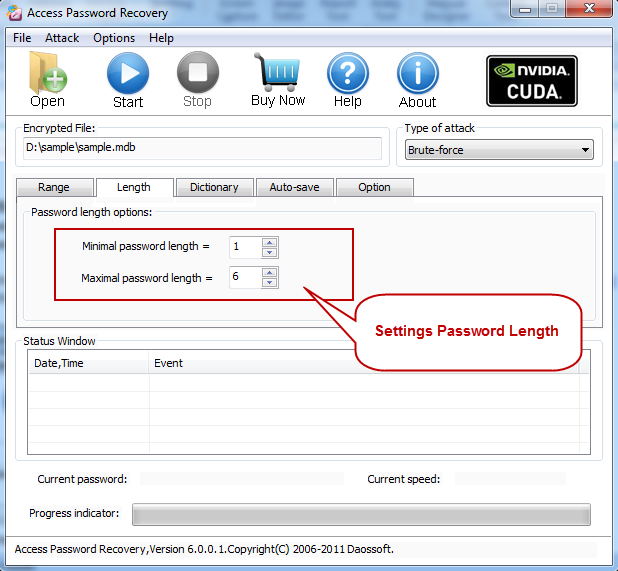 Setting Password length