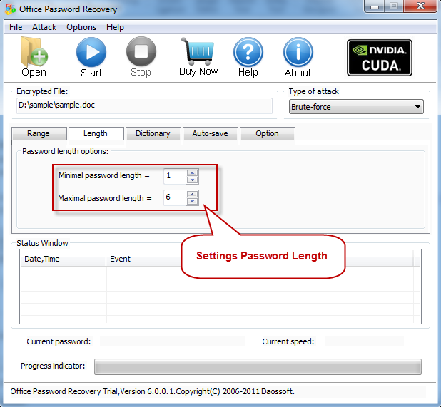 Setting Password length