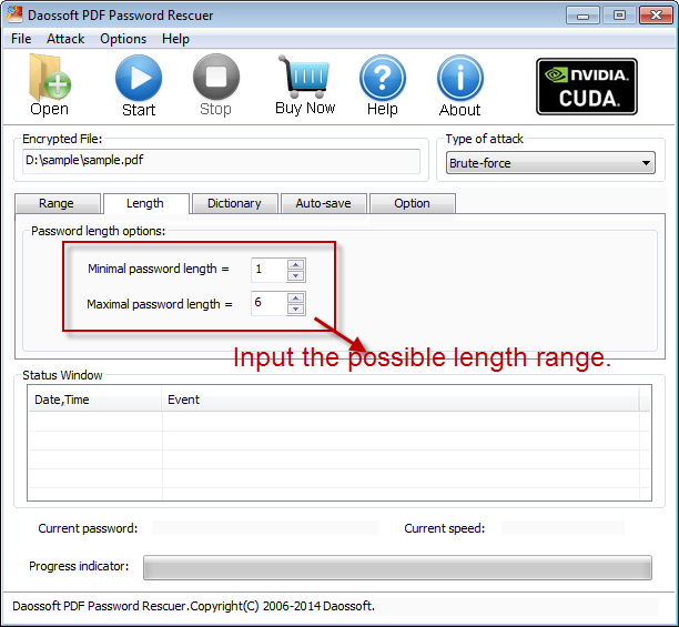 Password length settings