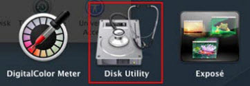 Click on Disk Utility icon.