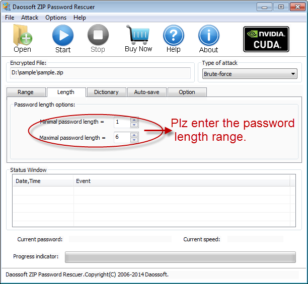 Password length settings