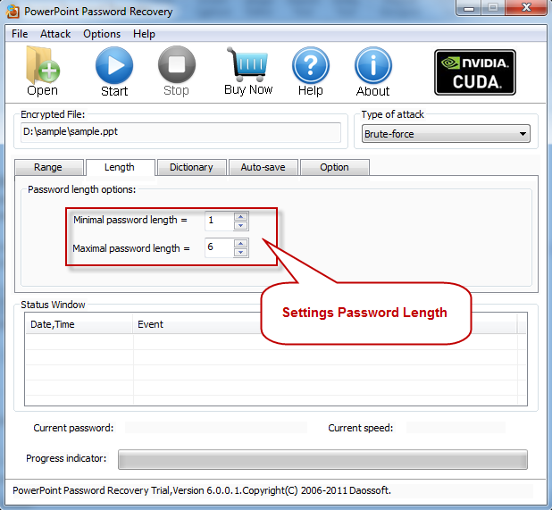 Setting Password length