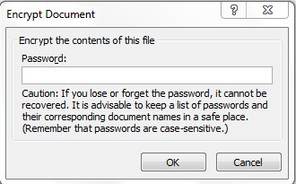 Encrypt document option