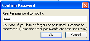 confirm modify password