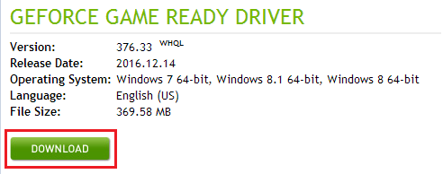 download NVIDIA display driver