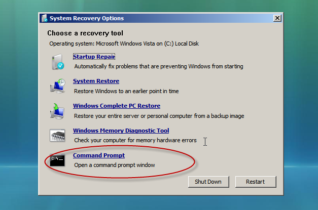System Restore From Command Prompt On Vista