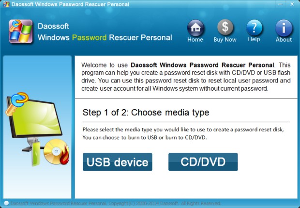 create Windows password password disk