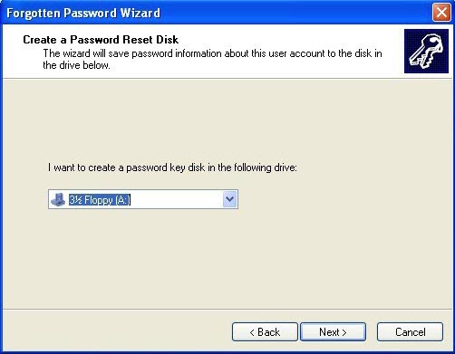 forgotten password wizard