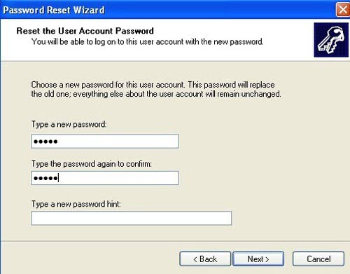 enter new password