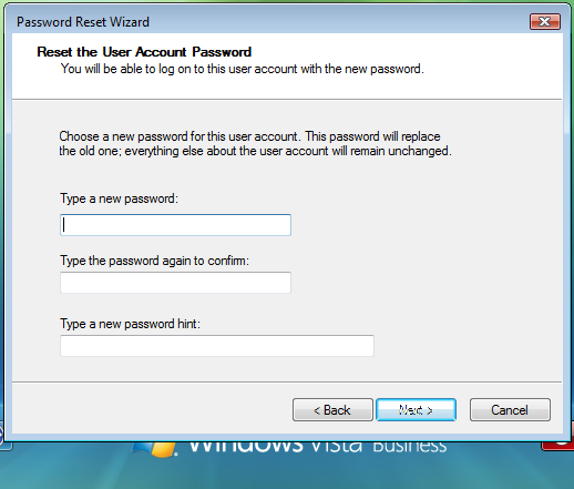 create new password