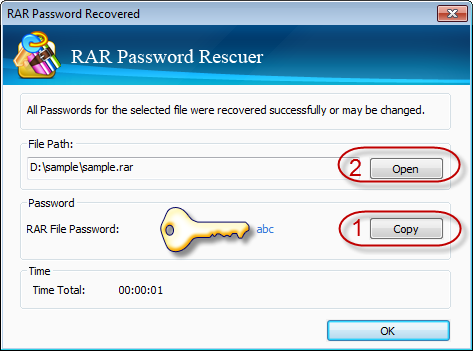 Get back rar password
