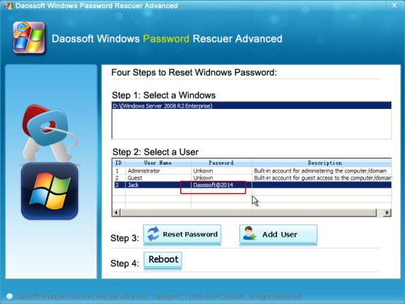 reset windows server domain password