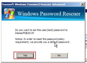 Click reset password