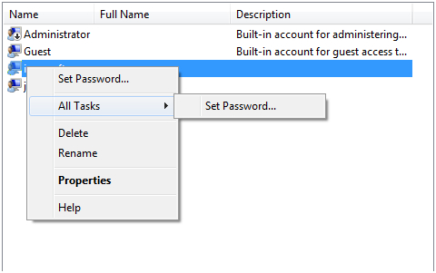 Choose Set Password