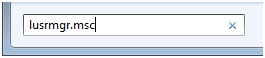 Type lusrmgr.msc in the search box