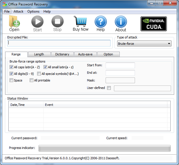 Click to view Office Password Decryption 6.0.0.5 screenshot