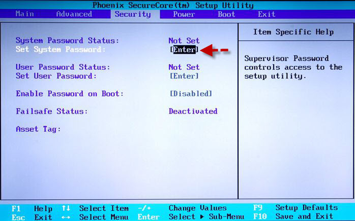 set system password