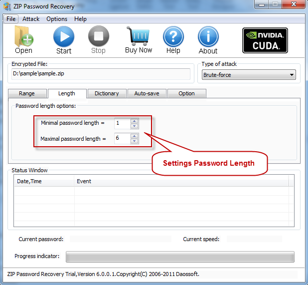 Setting Password length