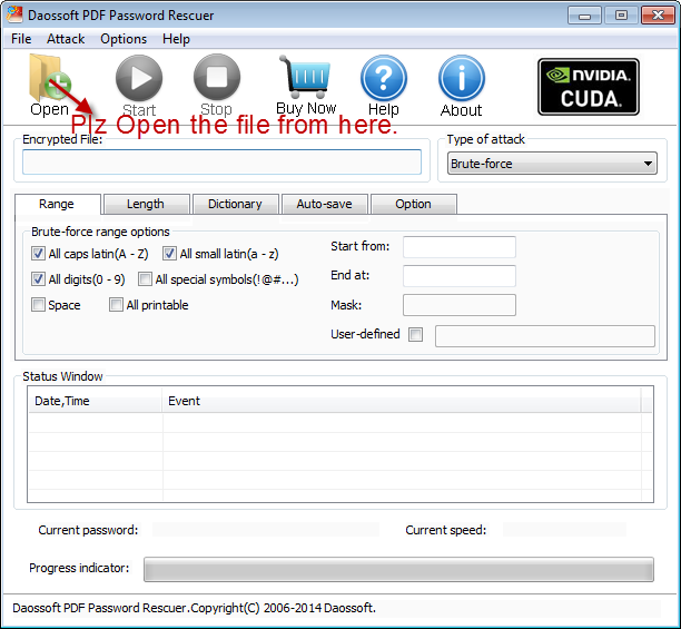 Open the lost pdf password file