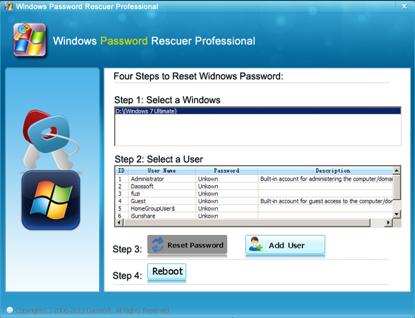 list Windows and Users