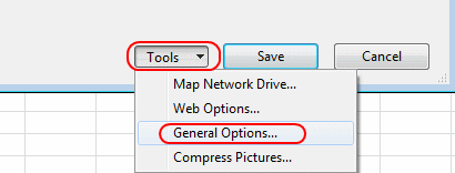 Tools and then General Options