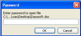 enter password to open
