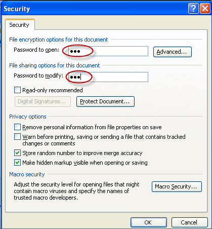 enter password