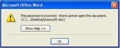 enter password to open