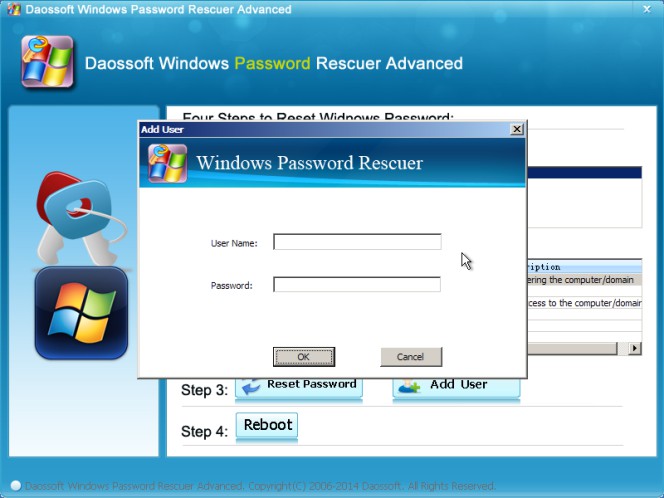 Input User name and password