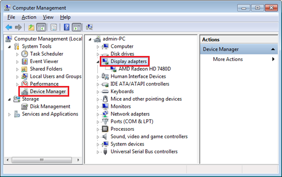 check the model of display adapter