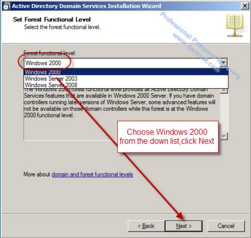 choose windows 2000