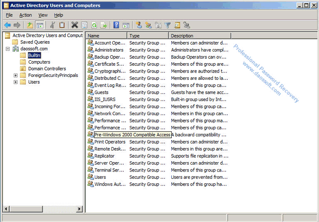 View Active Directory users and groups