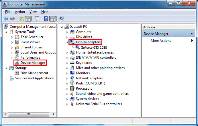 check the model of display adapter