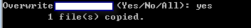 yes to overwrite