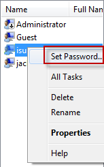 click set password