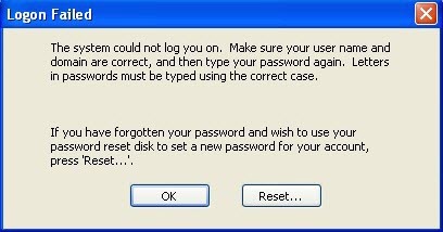 logon failed
