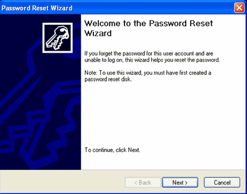 reset passcoed in xp