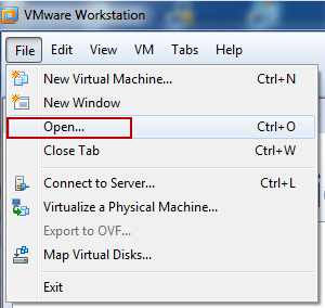 open an existing virtual machine