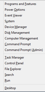 win+x menu